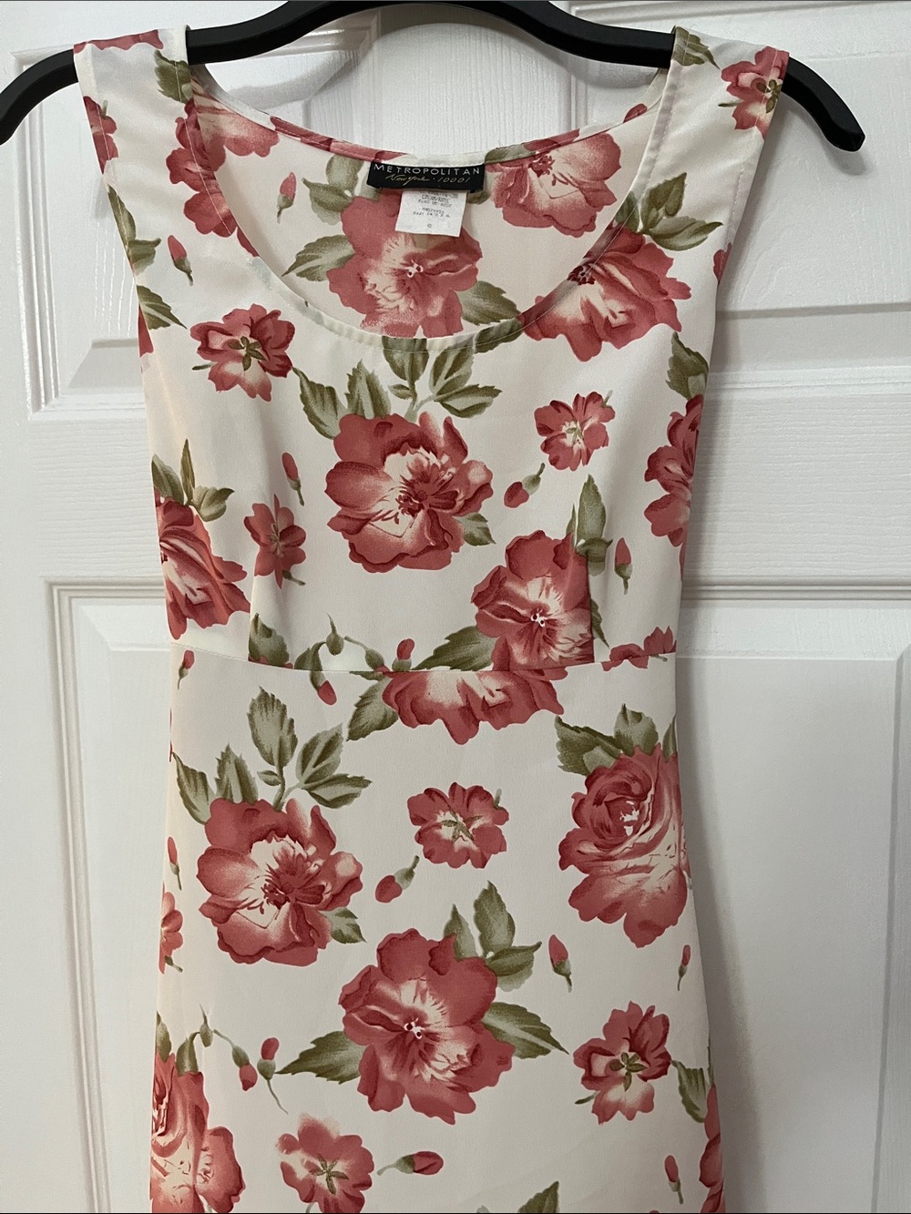 Floral Sleeveless Maxi Dress in Cream and Rose